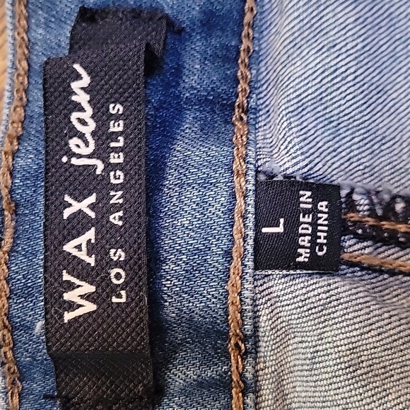 Wax Jean Distressed Denim Mini Skirt Size Large - Picture 2 of 6